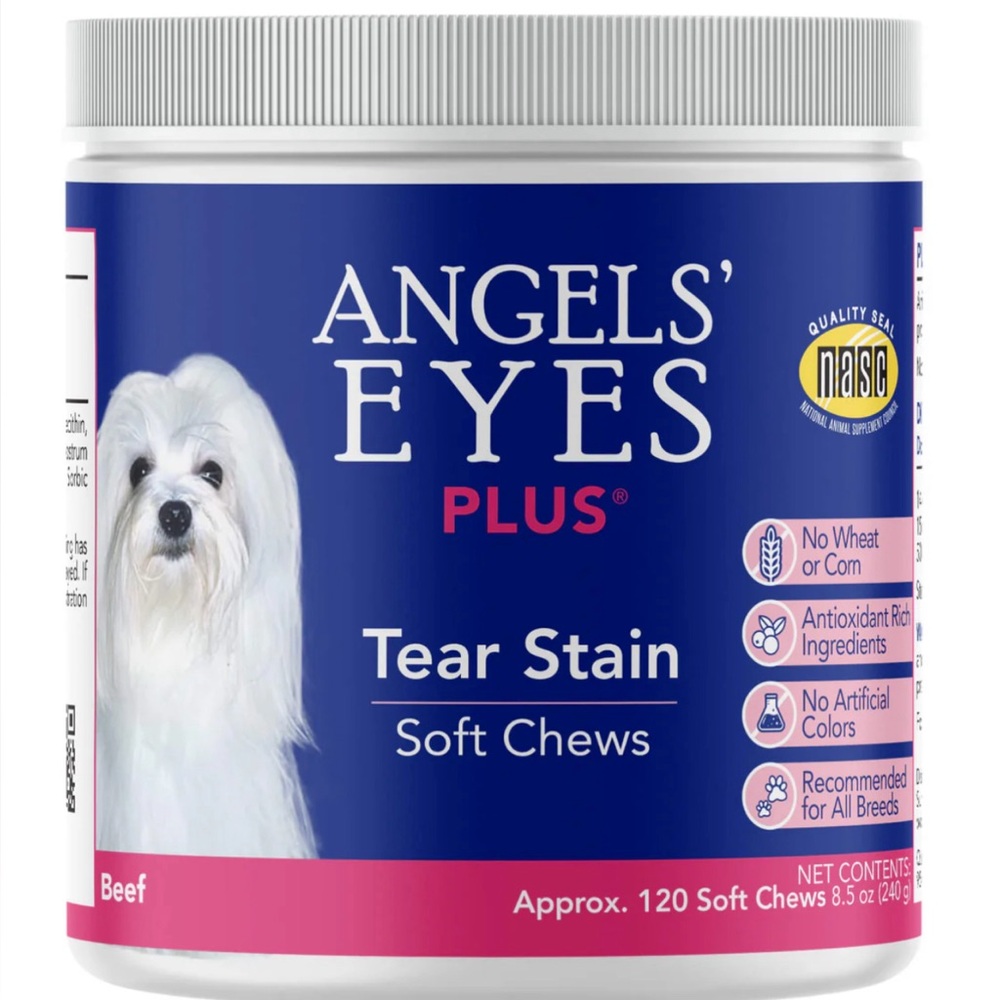 Angels’ Eyes PLUS Tear Stain Soft Chew for Dogs, Beef Flavor 120ct